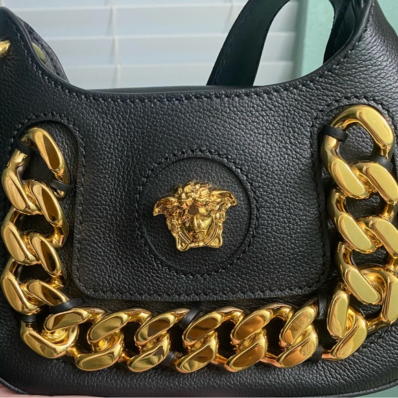 Versace Mini La Medusa Chain Leather Hobo Bag - Picture 11 of 16